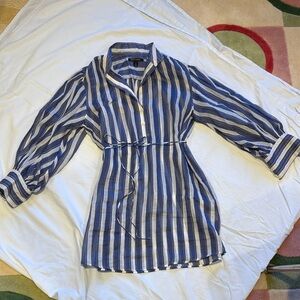 Banana Republic Navy and White Striped Dress